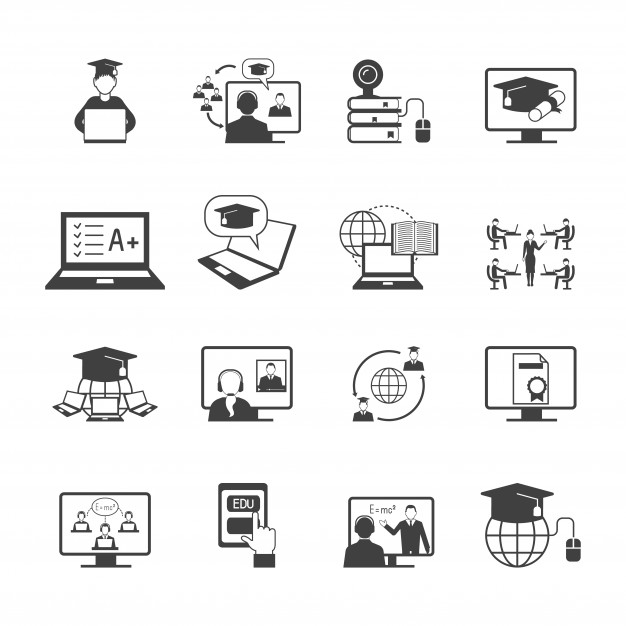 online learning platforms icons