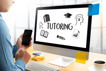 Learning about online tutoring with laptop and phone